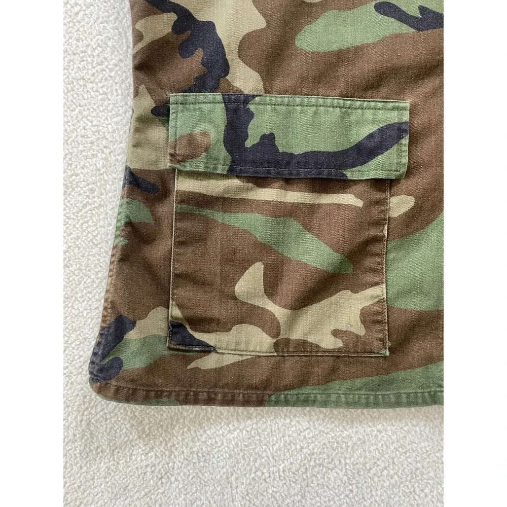 Military Mens Combat Coat Medium Regular Green Woodland Camouflage Field Jacket - Picture 7 of 16